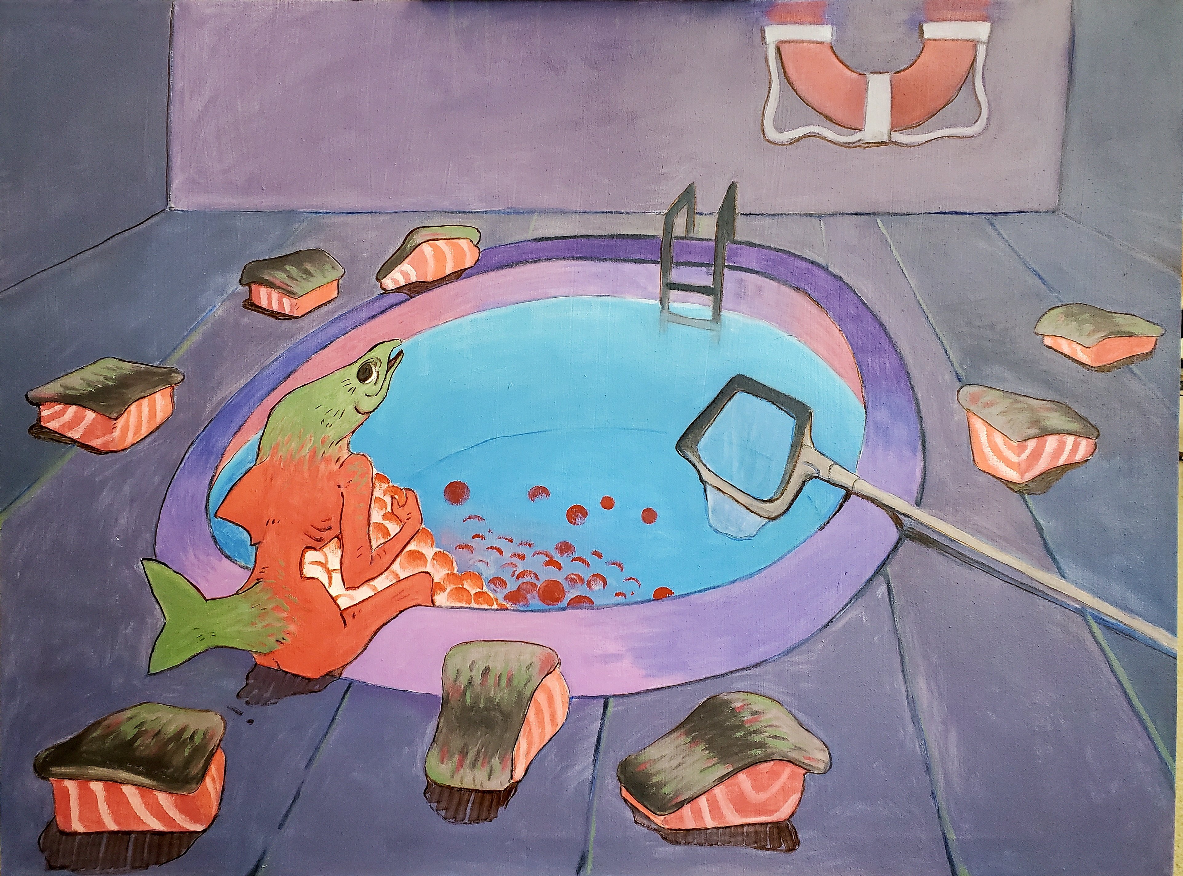 Salmon Farming Commentary | 2024 (Oil Paint on Canvas)